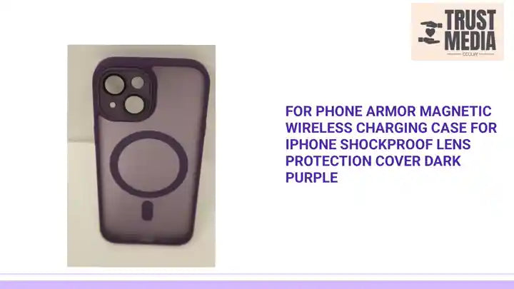 For Phone Armor Magnetic Wireless Charging Case For iPhone Shockproof Lens Protection Cover Dark Purple by@Outfy