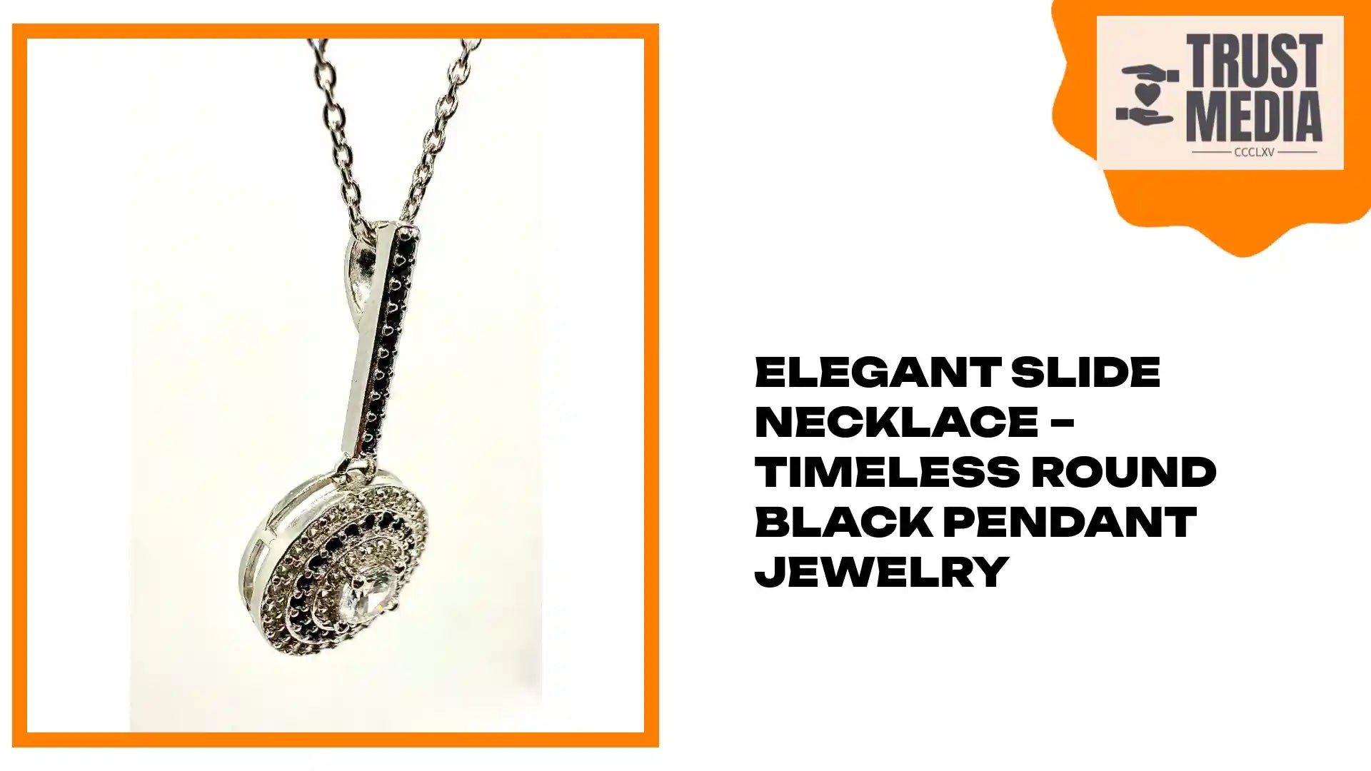 Elegant Slide Necklace &ndash; Timeless Round Black Pendant Jewelry by@Outfy