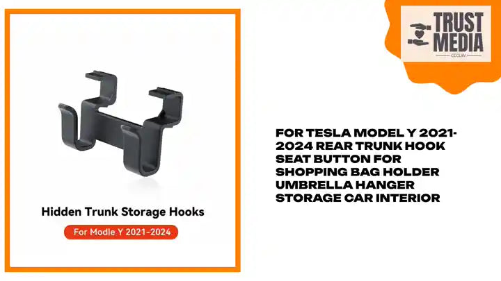 For Tesla Model Y 2021-2024 Rear Trunk Hook Seat Button for Shopping Bag Holder Umbrella Hanger Storage Car Interior by@Outfy