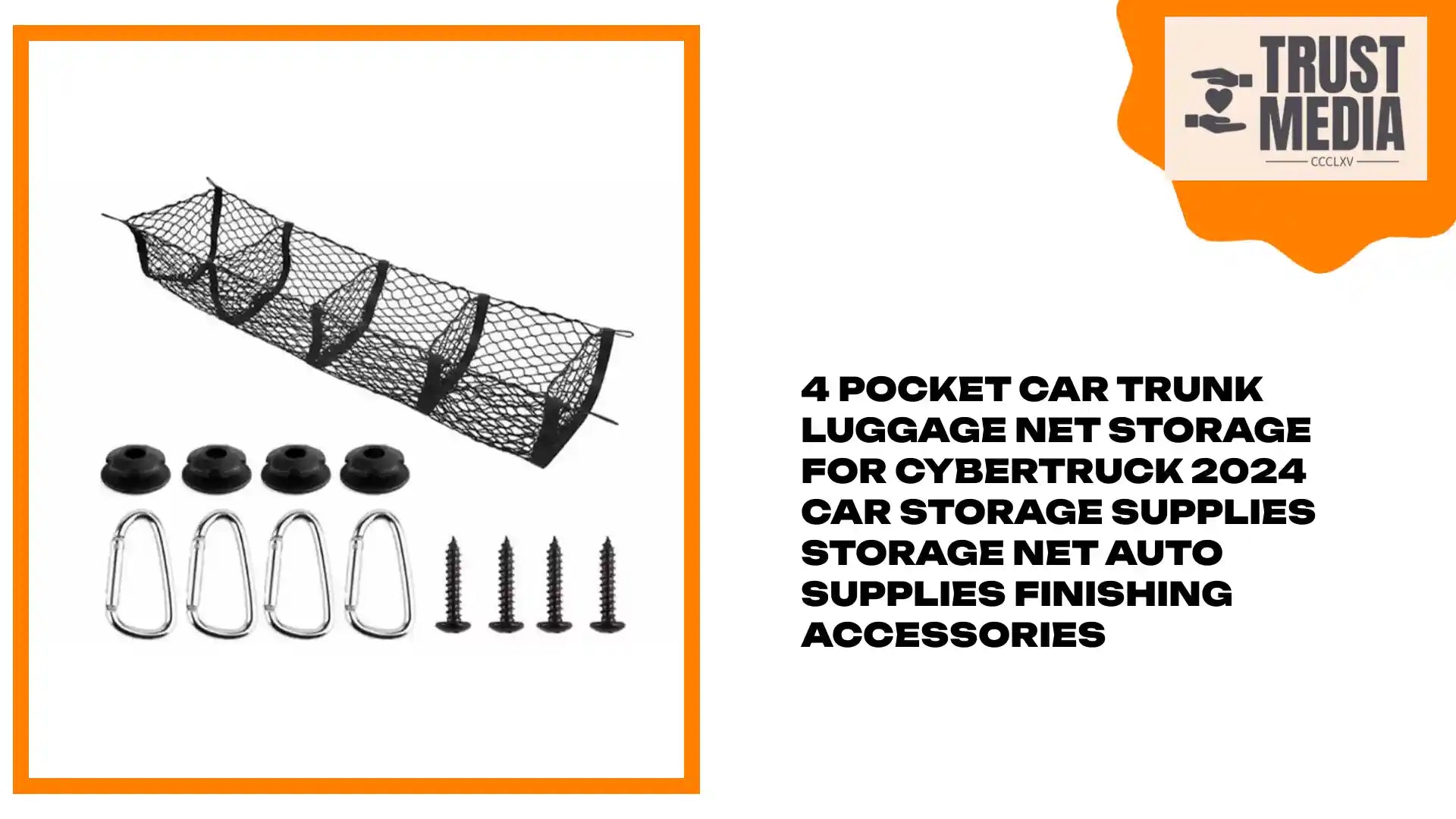 4 Pocket Car Trunk Luggage Net Storage For Cybertruck 2024 Car Storage Supplies Storage Net Auto Supplies Finishing Accessories by@Outfy