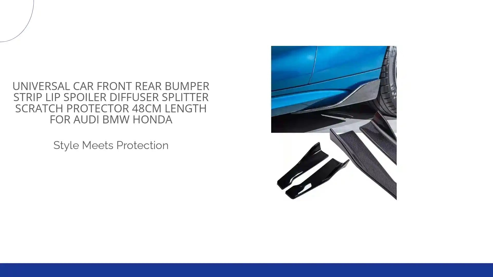 Universal Car Front Rear Bumper Strip Lip Spoiler Diffuser Splitter Scratch Protector 48CM Length For Audi BMW HONDA by@Outfy