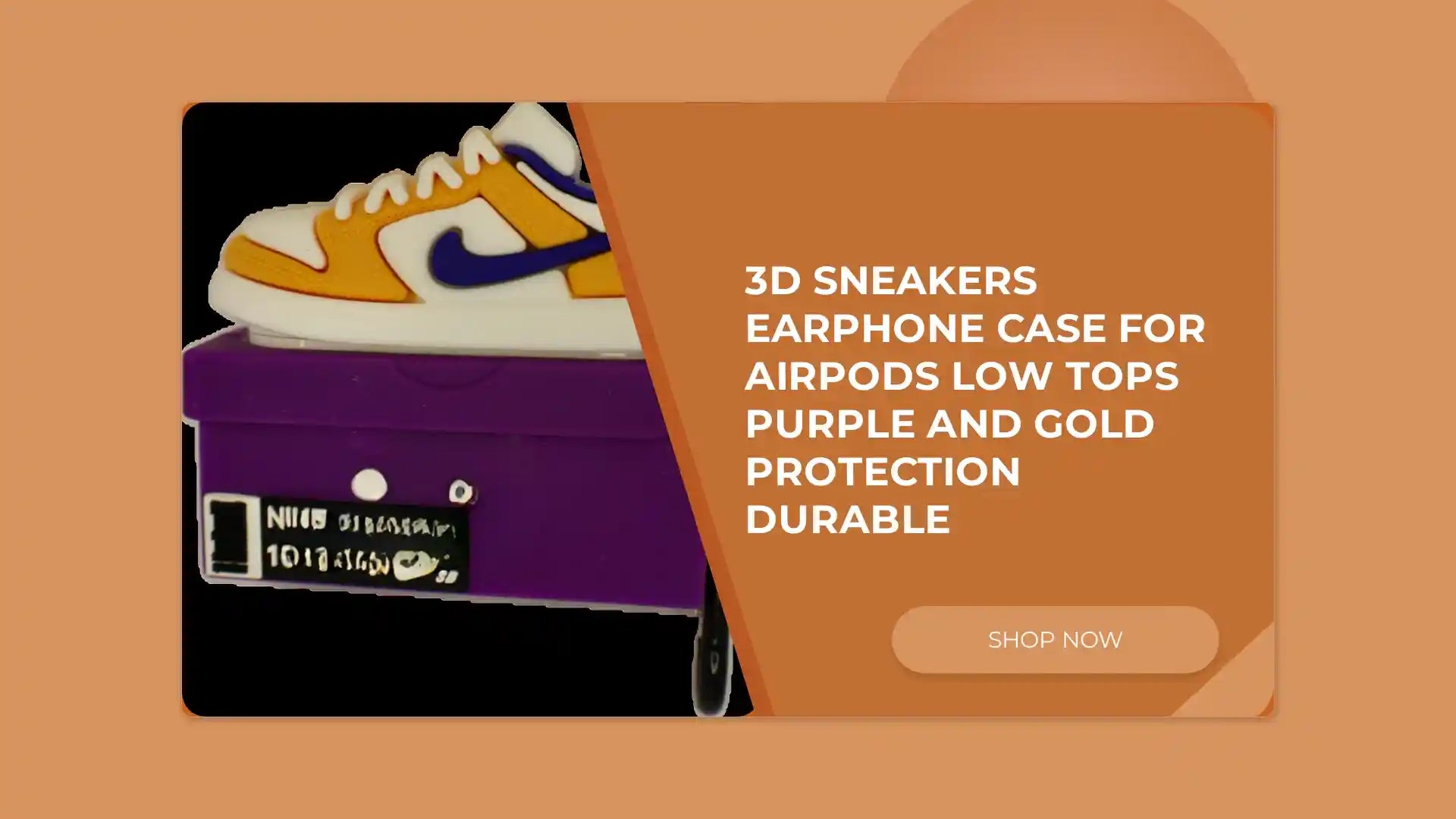 3D Sneakers Earphone Case For Airpods Low Tops purple and gold protection durable by@Outfy