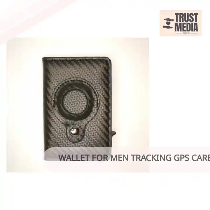 Wallet For Men tracking gps Carbon Black with Airtag holder by@Outfy