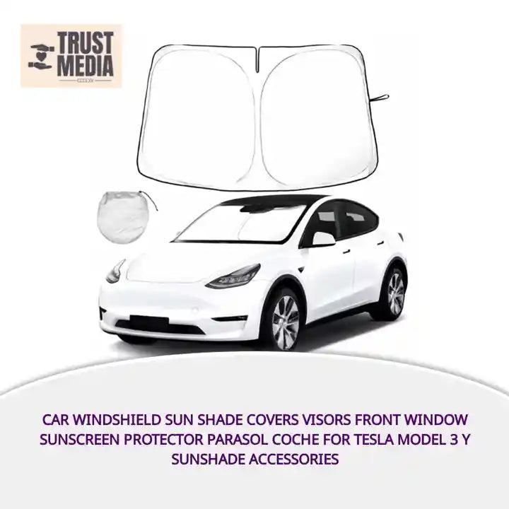 Car Windshield Sun Shade Covers Visors Front Window Sunscreen Protector Parasol Coche For Tesla Model 3 Y Sunshade Accessories by@Outfy