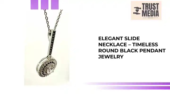 Elegant Slide Necklace &ndash; Timeless Round Black Pendant Jewelry by@Outfy