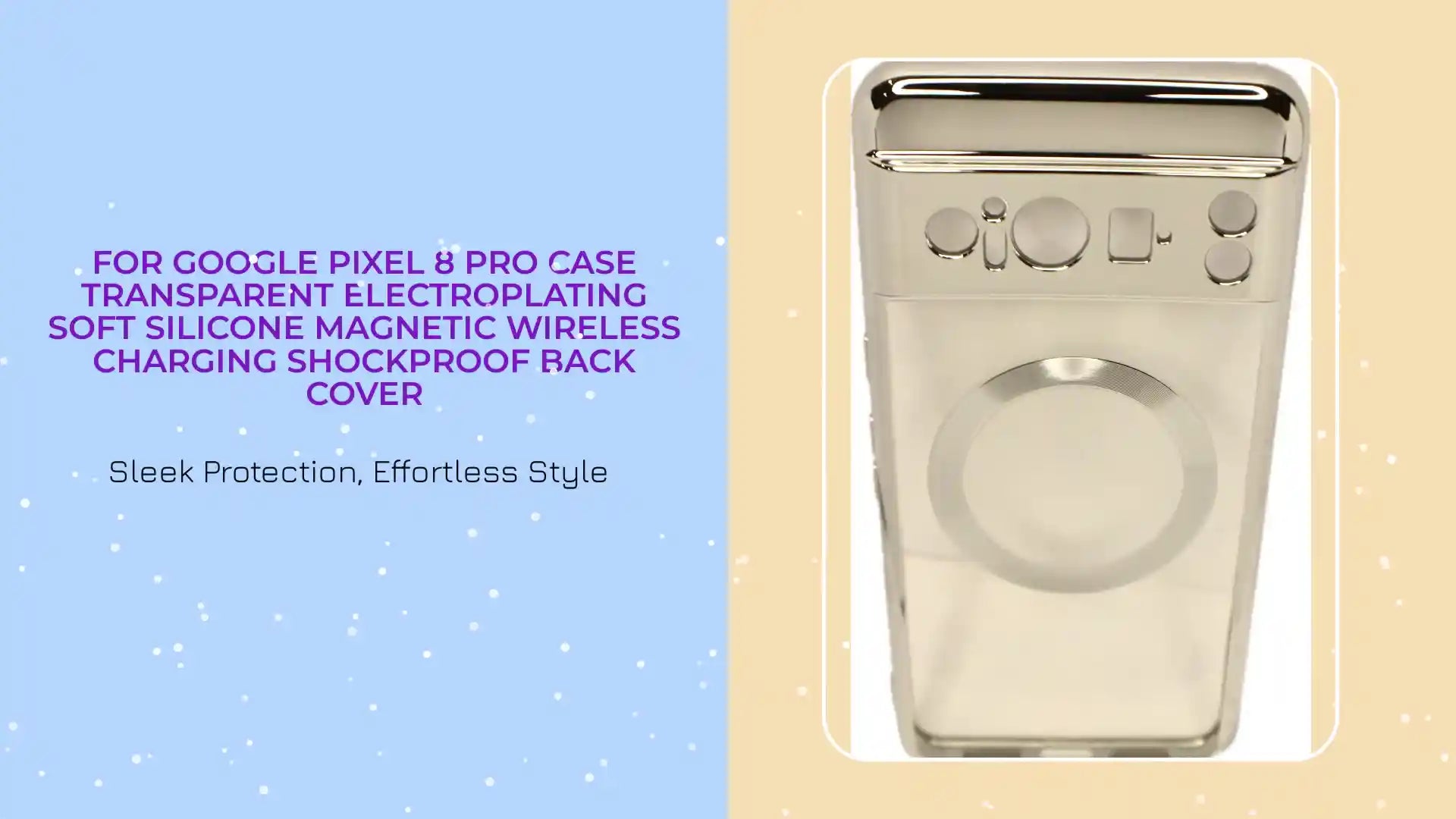 For Google Pixel 8 Pro Case Transparent Electroplating Soft Silicone Magnetic Wireless Charging Shockproof Back Cover by@Outfy