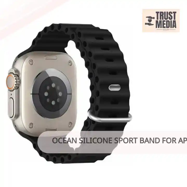 Ocean Silicone Sport Band For Apple Watch Ultra 2/Ultra Band 49mm 45mm 44mm 42mm for Men Women, Breathable Soft Waterproof Strap by@Outfy