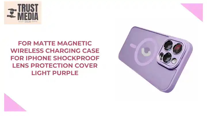 For Matte Magnetic Wireless Charging Case For iPhone Shockproof Lens Protection Cover Light Purple by@Outfy