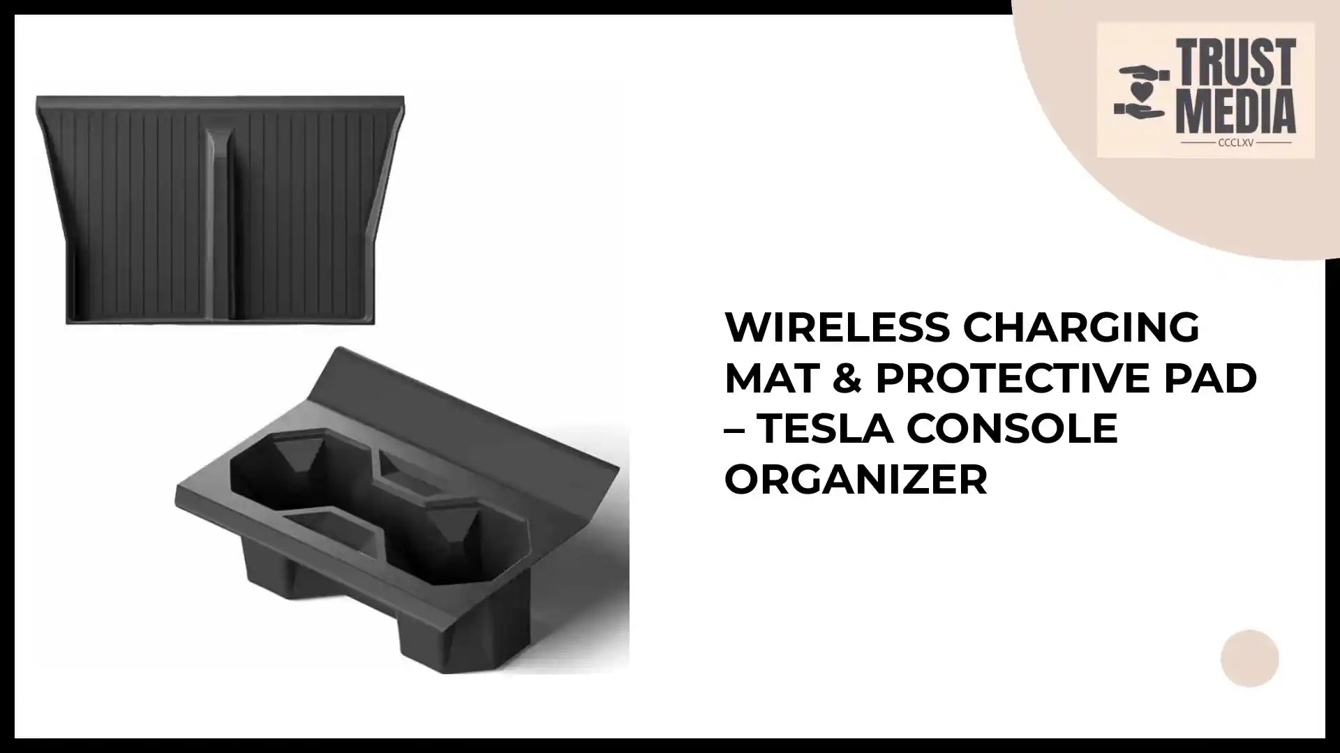 Wireless Charging Mat &amp; Protective Pad &ndash; Tesla Console Organizer by@Outfy