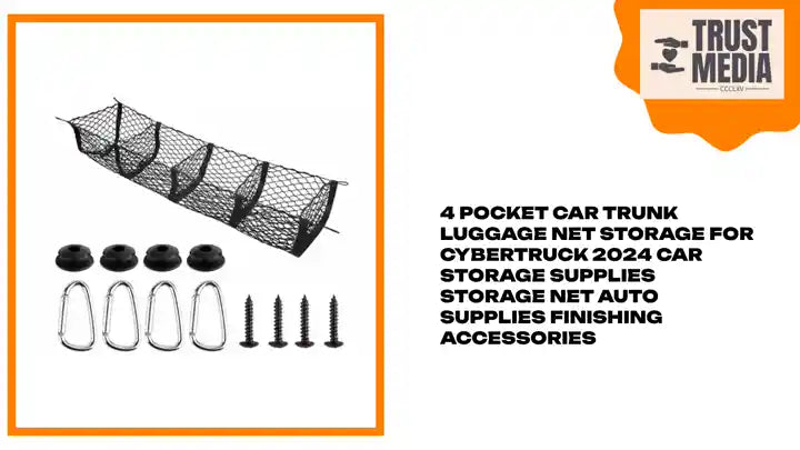 4 Pocket Car Trunk Luggage Net Storage For Cybertruck 2024 Car Storage Supplies Storage Net Auto Supplies Finishing Accessories by@Outfy