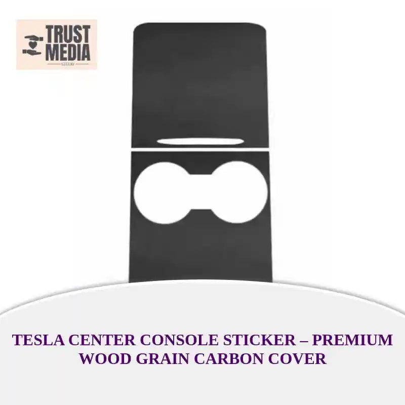 Tesla Center Console Sticker &ndash; Premium Wood Grain Carbon Cover by@Outfy