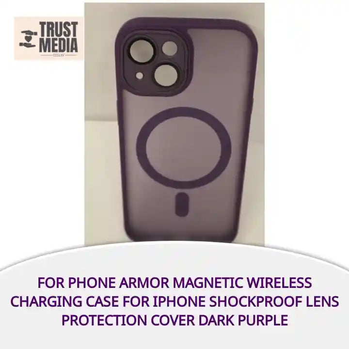 For Phone Armor Magnetic Wireless Charging Case For iPhone Shockproof Lens Protection Cover Dark Purple by@Outfy
