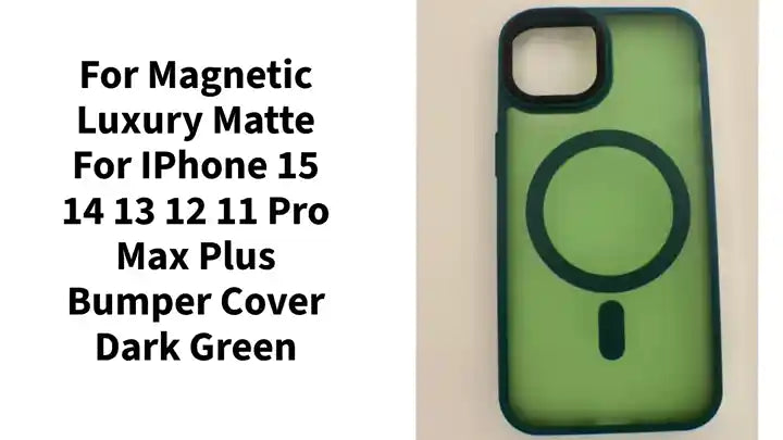 For Magnetic Luxury Matte For iPhone 15 14 13 12 11 Pro Max Plus Bumper Cover Dark Green by@Outfy