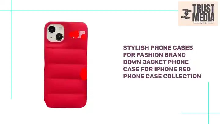 stylish phone cases For Fashion Brand Down Jacket Phone Case For iPhone Red Phone Case Collection by@Outfy