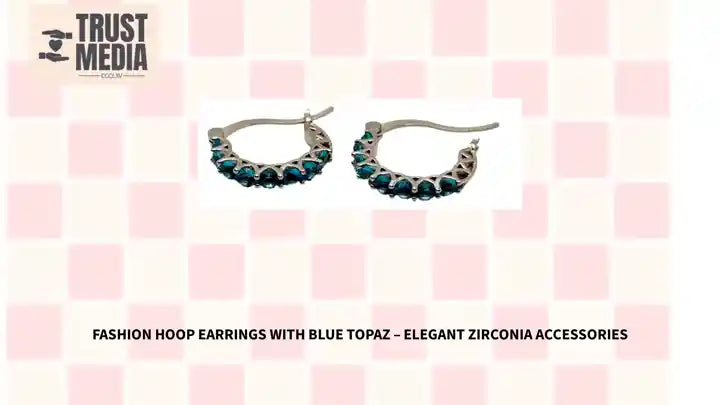 Fashion Hoop Earrings with Blue Topaz &ndash; Elegant Zirconia Accessories by@Outfy