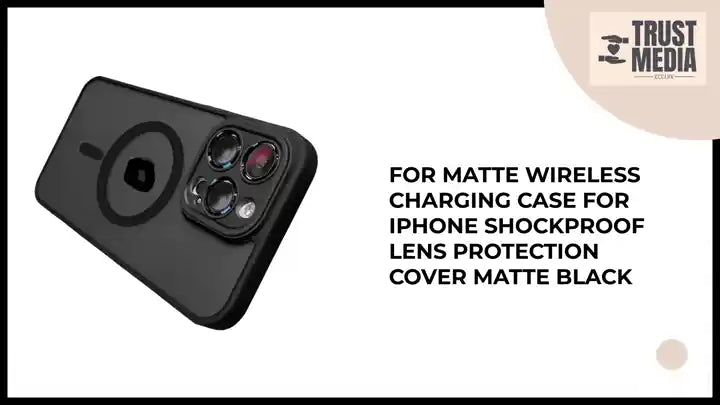 For Matte Wireless Charging Case For iPhone Shockproof Lens Protection Cover Matte Black by@Outfy