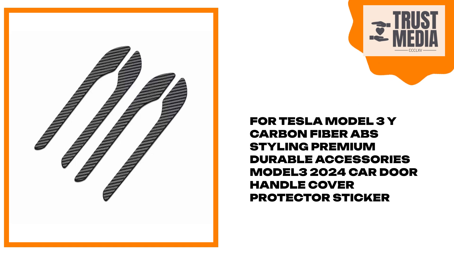 For Tesla Model 3 Y Carbon Fiber ABS Styling Premium Durable Accessories model3 2024 Car Door Handle Cover Protector Sticker by@Outfy