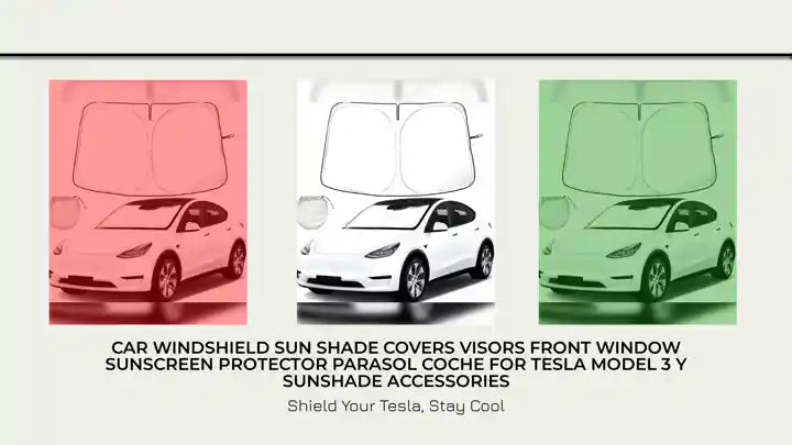 Car Windshield Sun Shade Covers Visors Front Window Sunscreen Protector Parasol Coche For Tesla Model 3 Y Sunshade Accessories by@Outfy