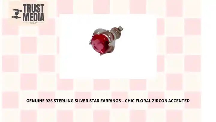 Genuine 925 Sterling Silver Star Earrings &ndash; Chic Floral Zircon Accented by@Outfy