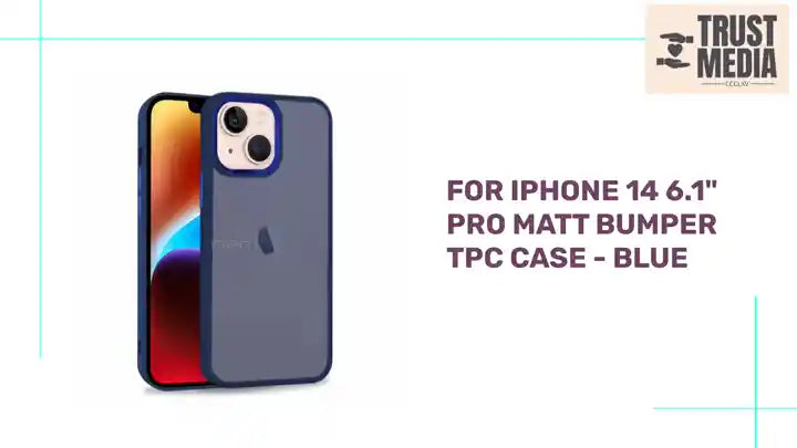 For iPhone 14 6.1&quot; Pro Matt Bumper TPC Case - Blue by@Outfy