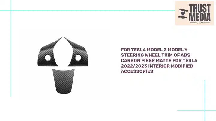 For Tesla Model 3 Model Y Steering Wheel Trim Of ABS Carbon Fiber Matte For Tesla 2022/2023 Interior Modified Accessories by@Outfy