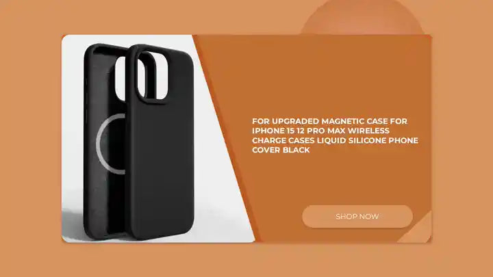 For Upgraded Magnetic Case For iPhone 15 12 Pro Max Wireless Charge Cases Liquid Silicone Phone Cover Black by@Outfy