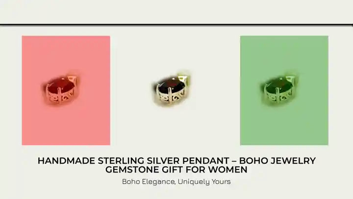 Handmade Sterling Silver Pendant &ndash; boho jewelry Gemstone Gift for Women by@Outfy