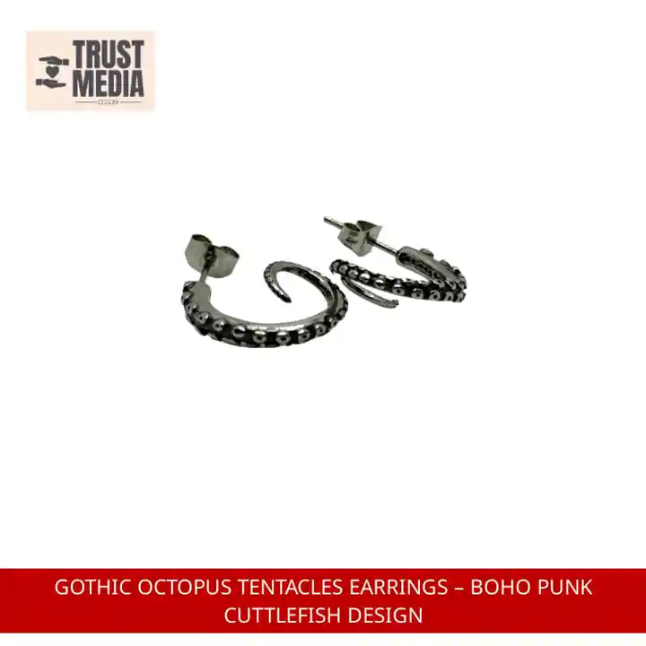 Gothic Octopus Tentacles Earrings &ndash; Boho Punk Cuttlefish Design by@Outfy
