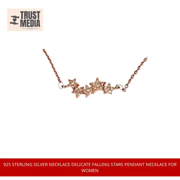 925 sterling silver necklace Delicate Falling Stars Pendant Necklace for Women by@Outfy