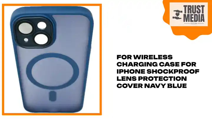 For Wireless Charging Case For iPhone Shockproof Lens Protection Cover Navy Blue by@Outfy