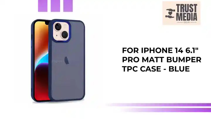 For iPhone 14 6.1&quot; Pro Matt Bumper TPC Case - Blue by@Outfy
