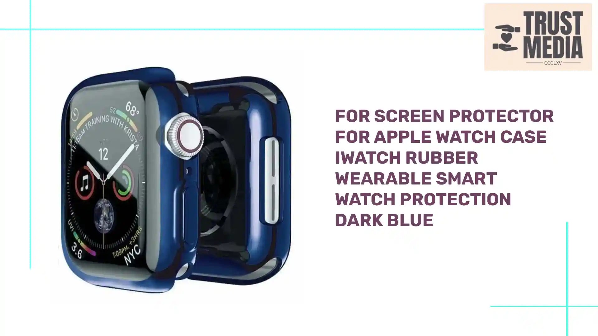 For Screen Protector For Apple Watch Case iwatch Rubber Wearable Smart Watch Protection Dark Blue by@Outfy