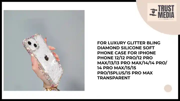 For Luxury Glitter Bling Diamond Silicone Soft Phone Case for iPhone Phone 12/12 Pro/12 Pro Max/13/13 Pro max/14/14 Pro/ 14 Pro max/15/15 Pro/15Plus/15 Pro Max Transparent by@Outfy