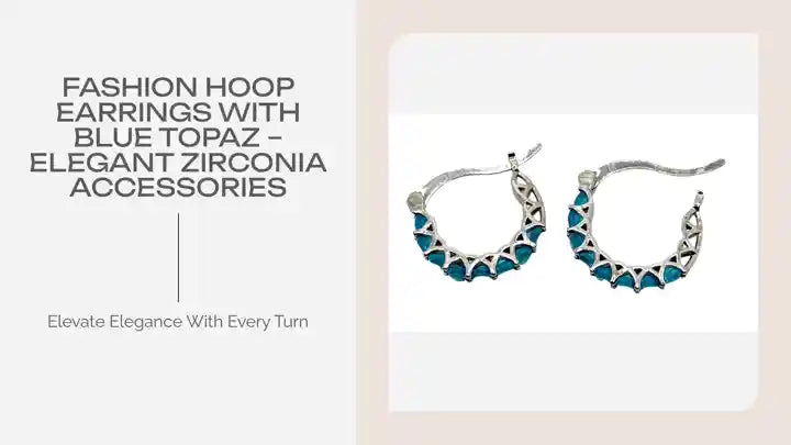 Fashion Hoop Earrings with Blue Topaz &ndash; Elegant Zirconia Accessories by@Outfy