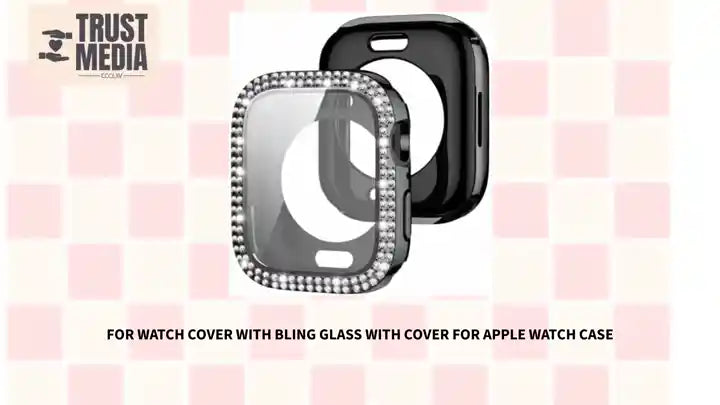 For Watch Cover with Bling Glass with Cover for Apple Watch Case by@Outfy