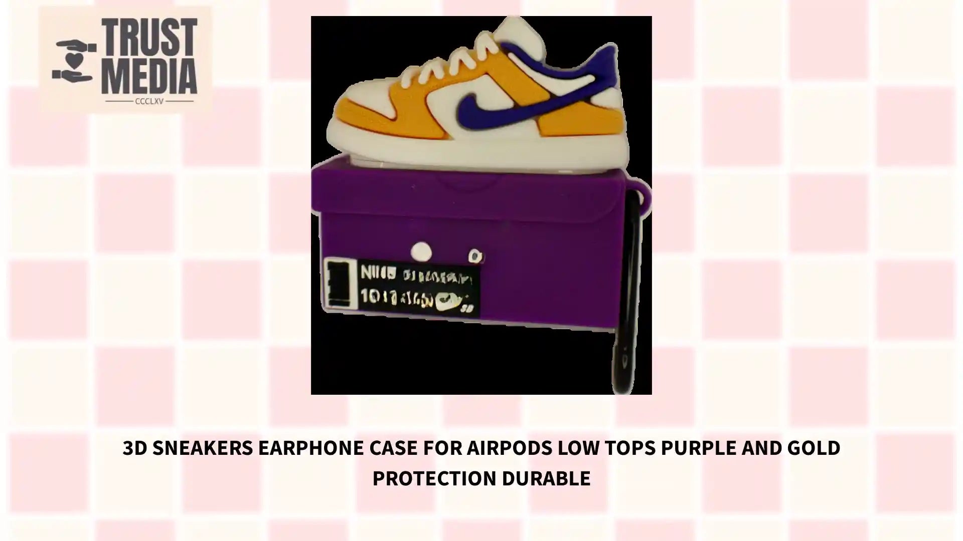 3D Sneakers Earphone Case For Airpods Low Tops purple and gold protection durable by@Outfy