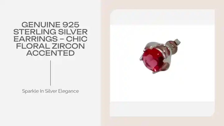 genuine 925 sterling silver earrings &ndash; Chic Floral Zircon Accented by@Outfy