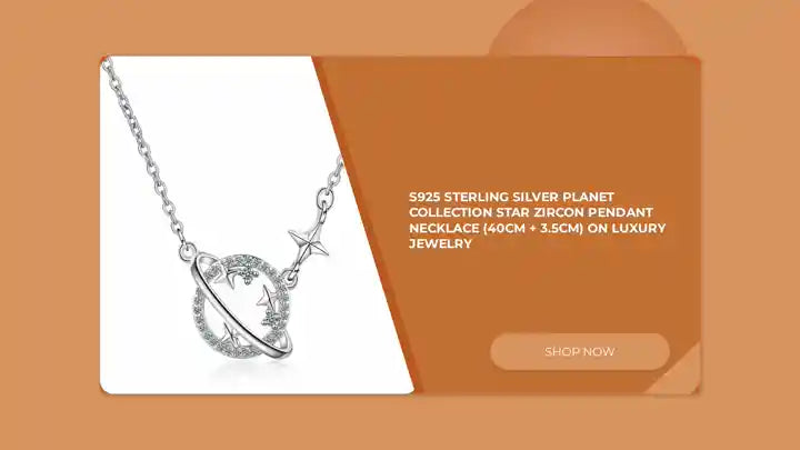 S925 Sterling Silver Planet Collection Star Zircon Pendant Necklace (40cm + 3.5cm) On Luxury Jewelry by@Outfy