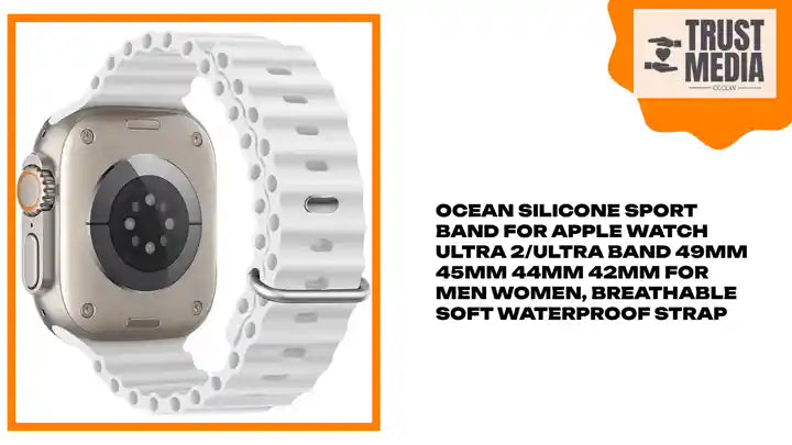 Ocean Silicone Sport Band For Apple Watch Ultra 2/Ultra Band 49mm 45mm 44mm 42mm for Men Women, Breathable Soft Waterproof Strap by@Outfy
