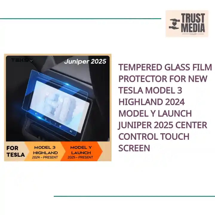 Tempered Glass Film Protector for New Tesla Model 3 Highland 2024 Model Y Launch Juniper 2025 Center Control Touch Screen by@Outfy