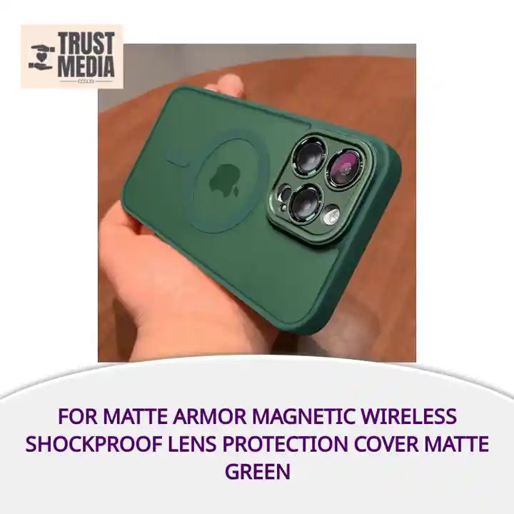 For Matte Armor Magnetic Wireless Shockproof Lens Protection Cover Matte Green by@Outfy