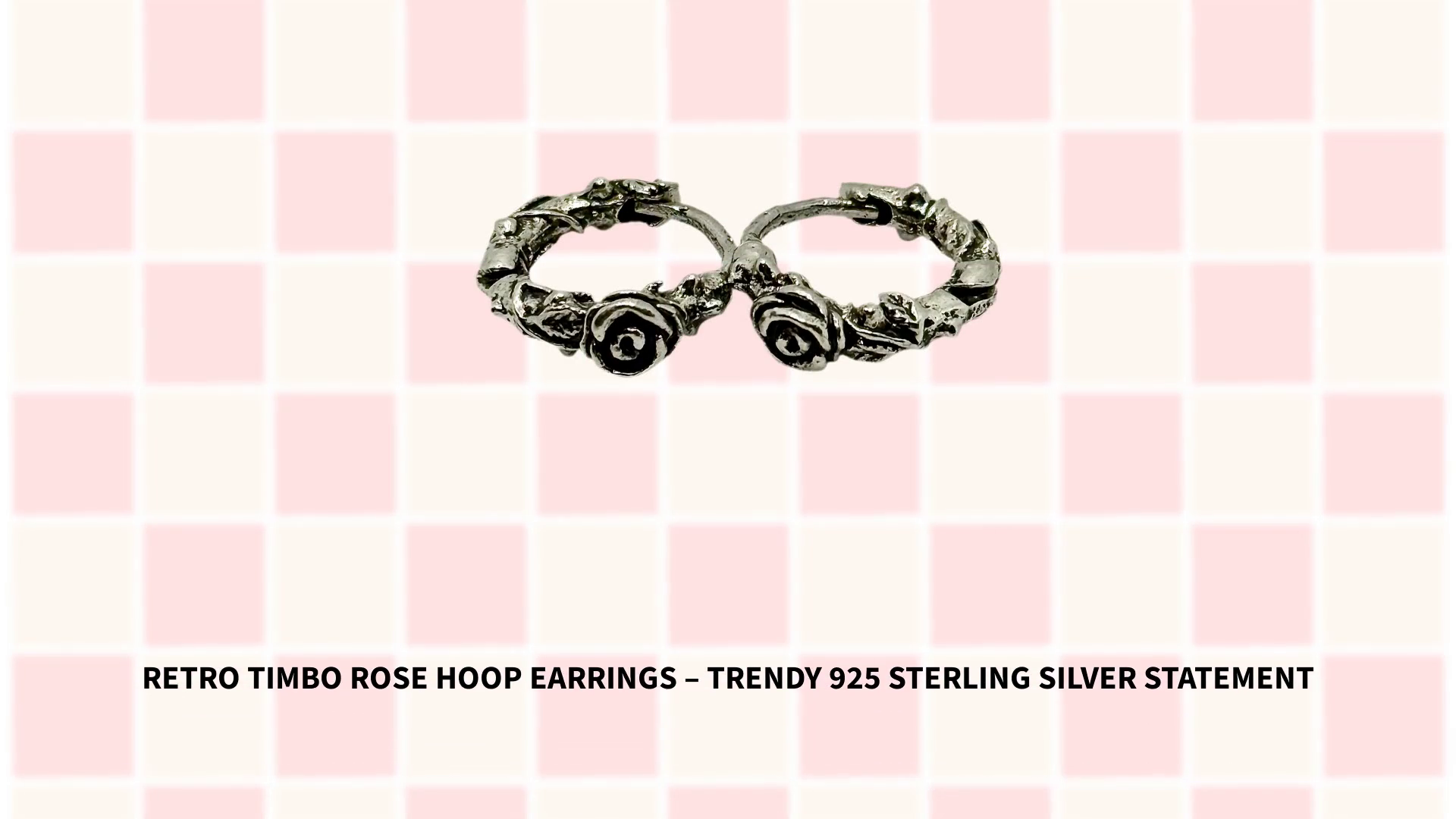 Retro Timbo Rose Hoop Earrings &ndash; Trendy 925 Sterling Silver Statement by@Outfy