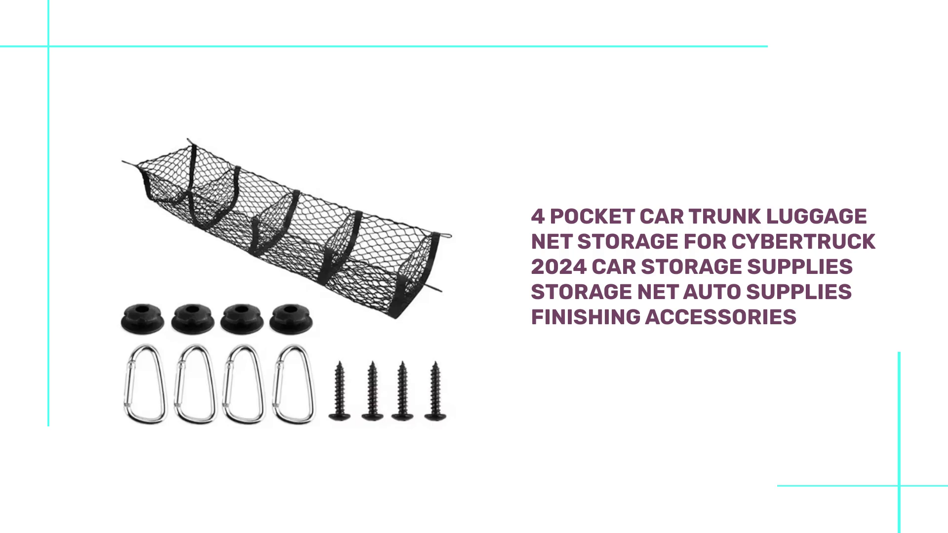4 Pocket Car Trunk Luggage Net Storage For Cybertruck 2024 Car Storage Supplies Storage Net Auto Supplies Finishing Accessories by@Outfy