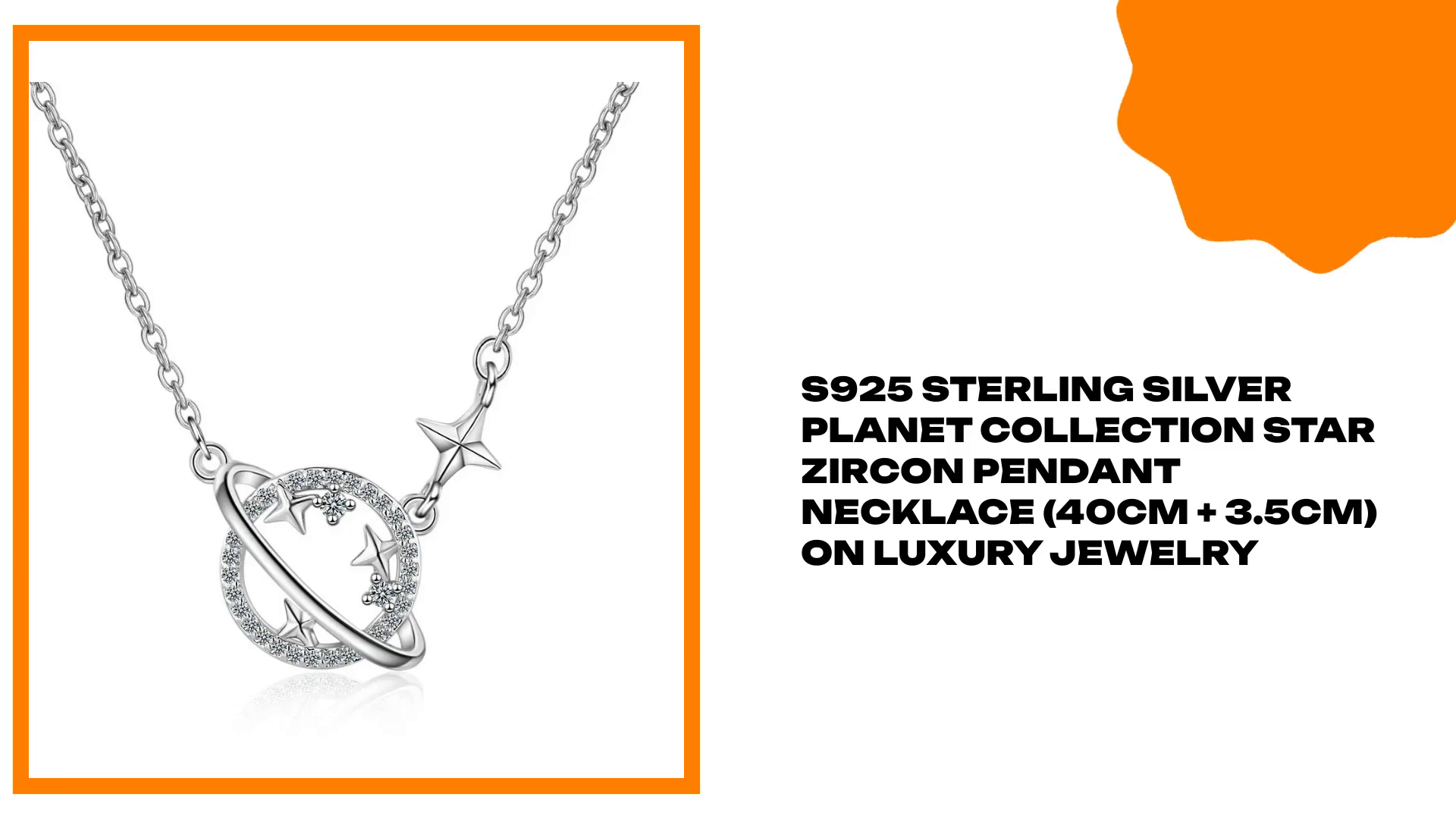 S925 Sterling Silver Planet Collection Star Zircon Pendant Necklace (40cm + 3.5cm) On Luxury Jewelry by@Outfy