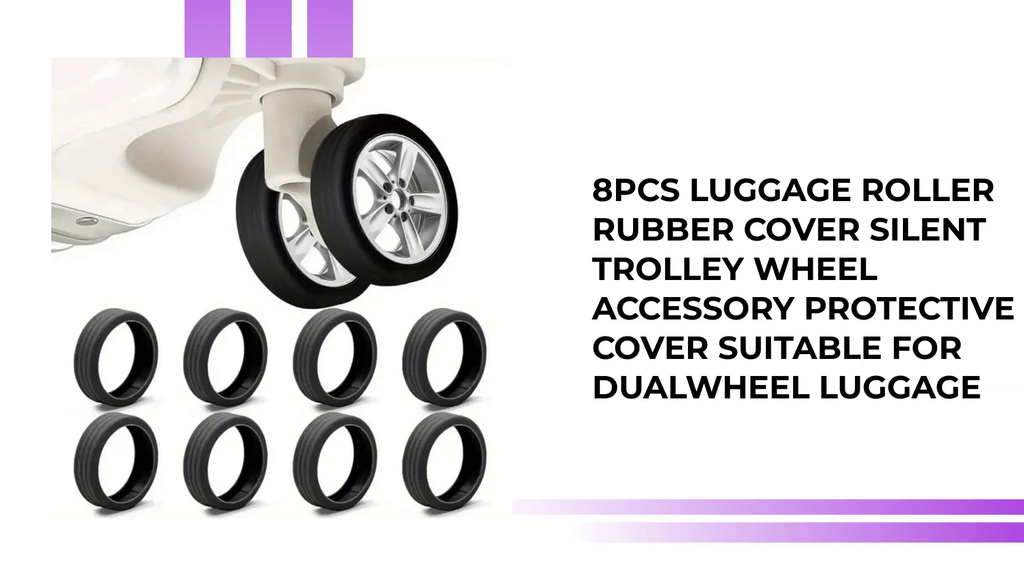 8pcs Luggage Roller Rubber Cover Silent Trolley Wheel Accessory Protective Cover Suitable for Dualwheel Luggage by@Outfy