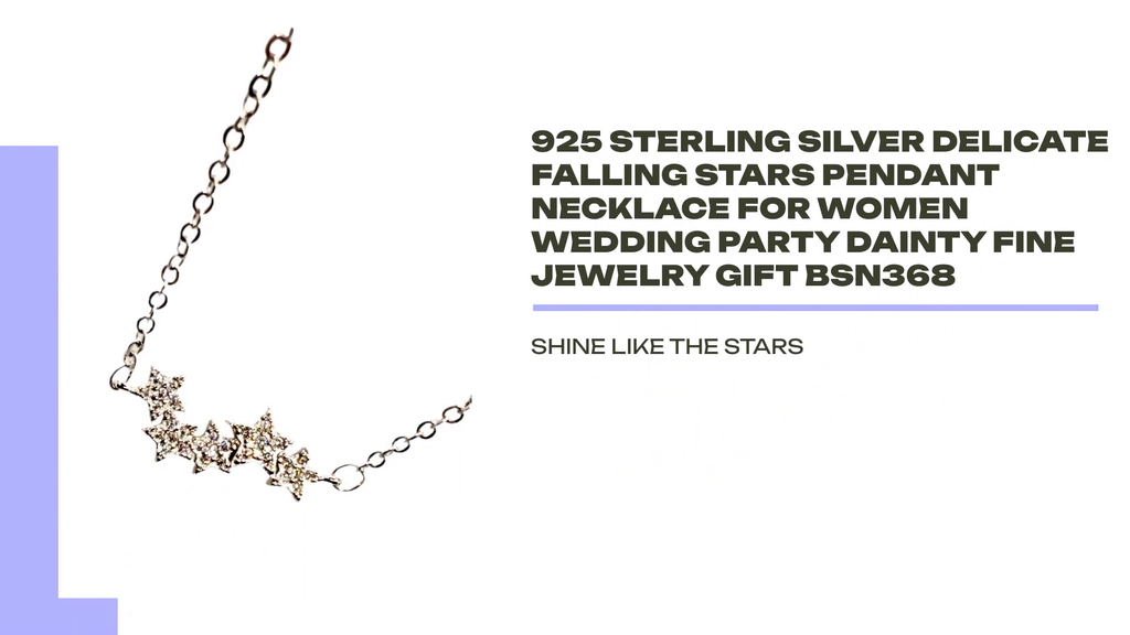 925 Sterling Silver Delicate Falling Stars Pendant Necklace for Women Wedding Party Dainty Fine Jewelry Gift BSN368 by@Outfy