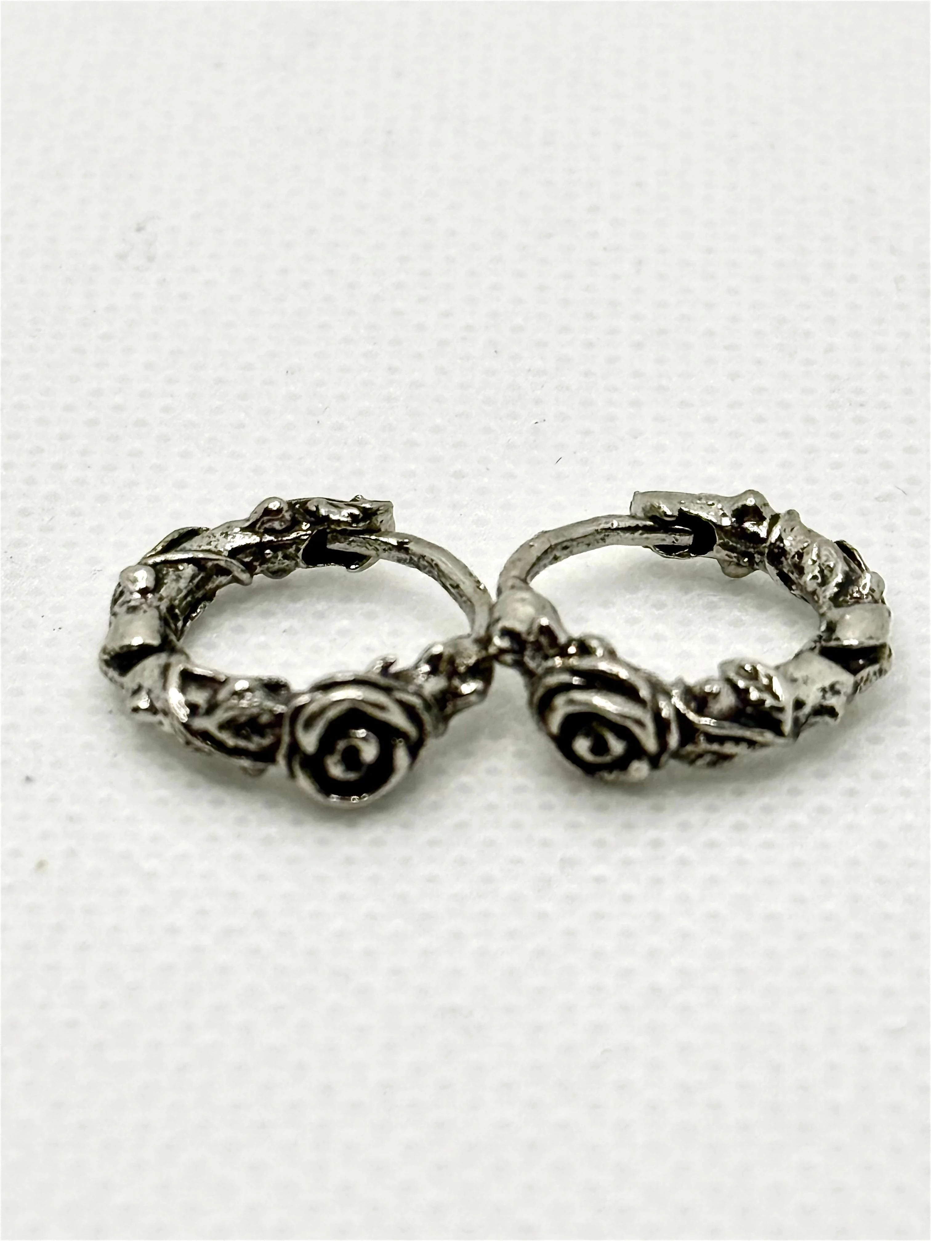 retro earrings Retro Timbo Rose Hoop Earrings – Trendy 925 Sterling Silver Statement Trust Media 365   earring  TRUST 365 Media