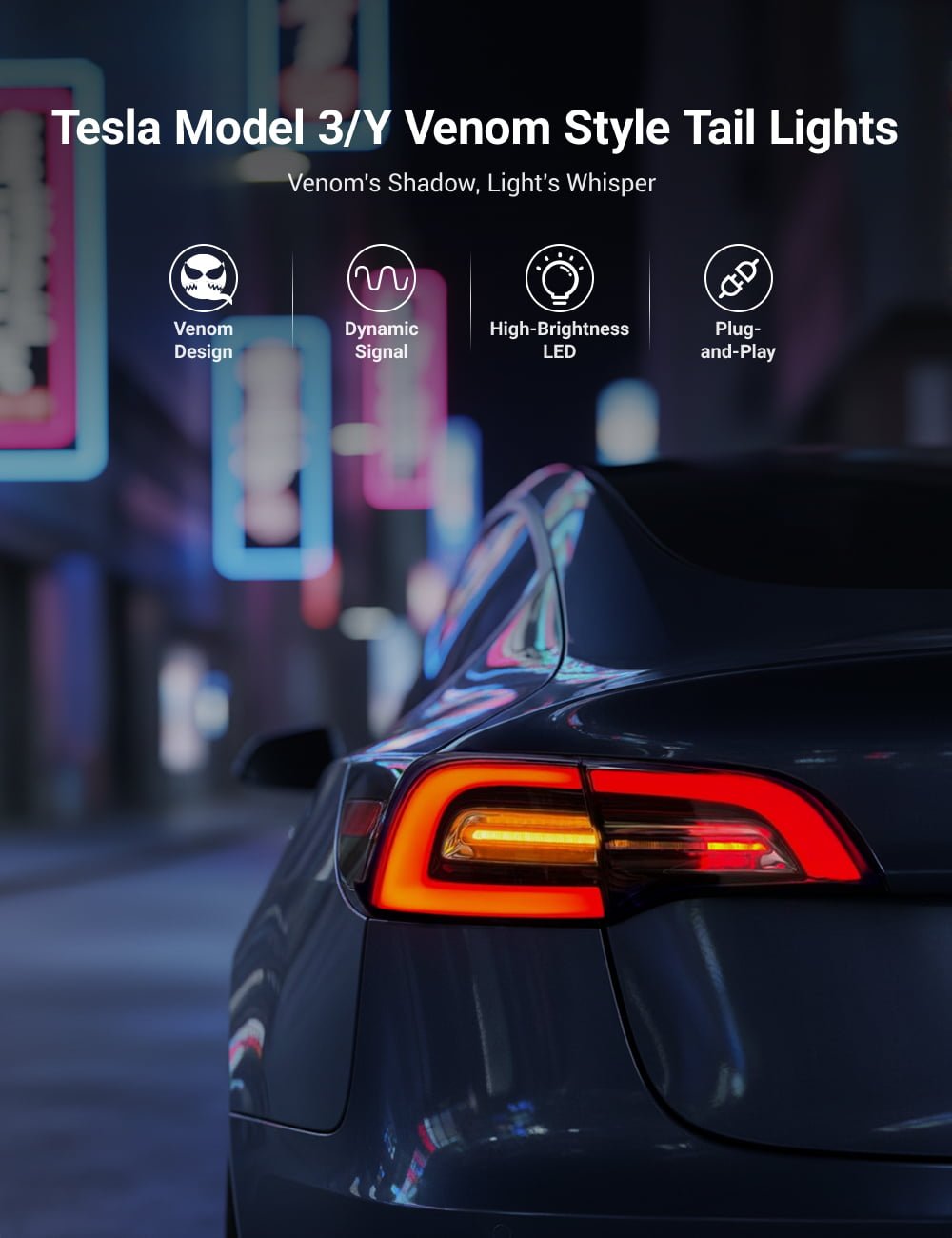 Tesla Model 3/Y Venom Style Tail Lights 丨Stylish Upgrade Tesery Official Store 
