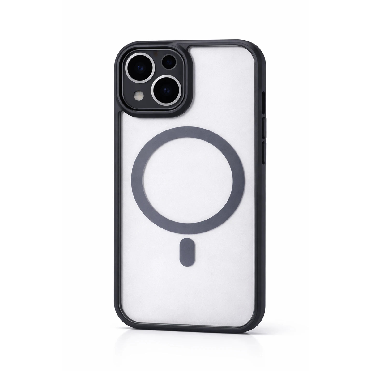 Clear Magnetic Wireless Charge Case Black