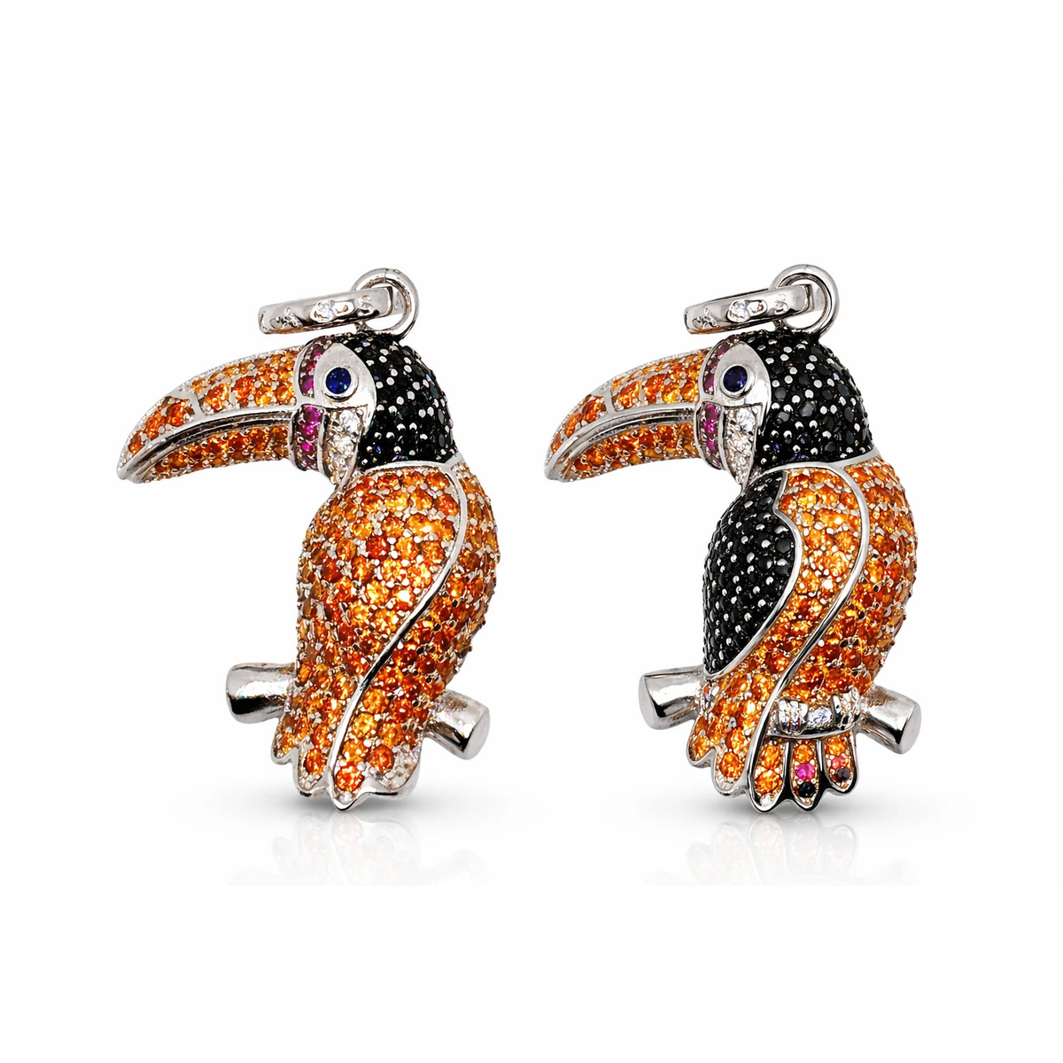 Silver-Tone Toucan Pendant Necklace